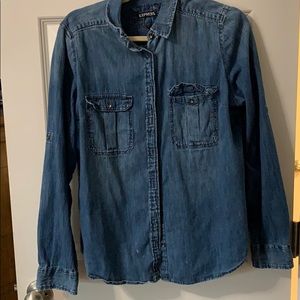 Express denim button down